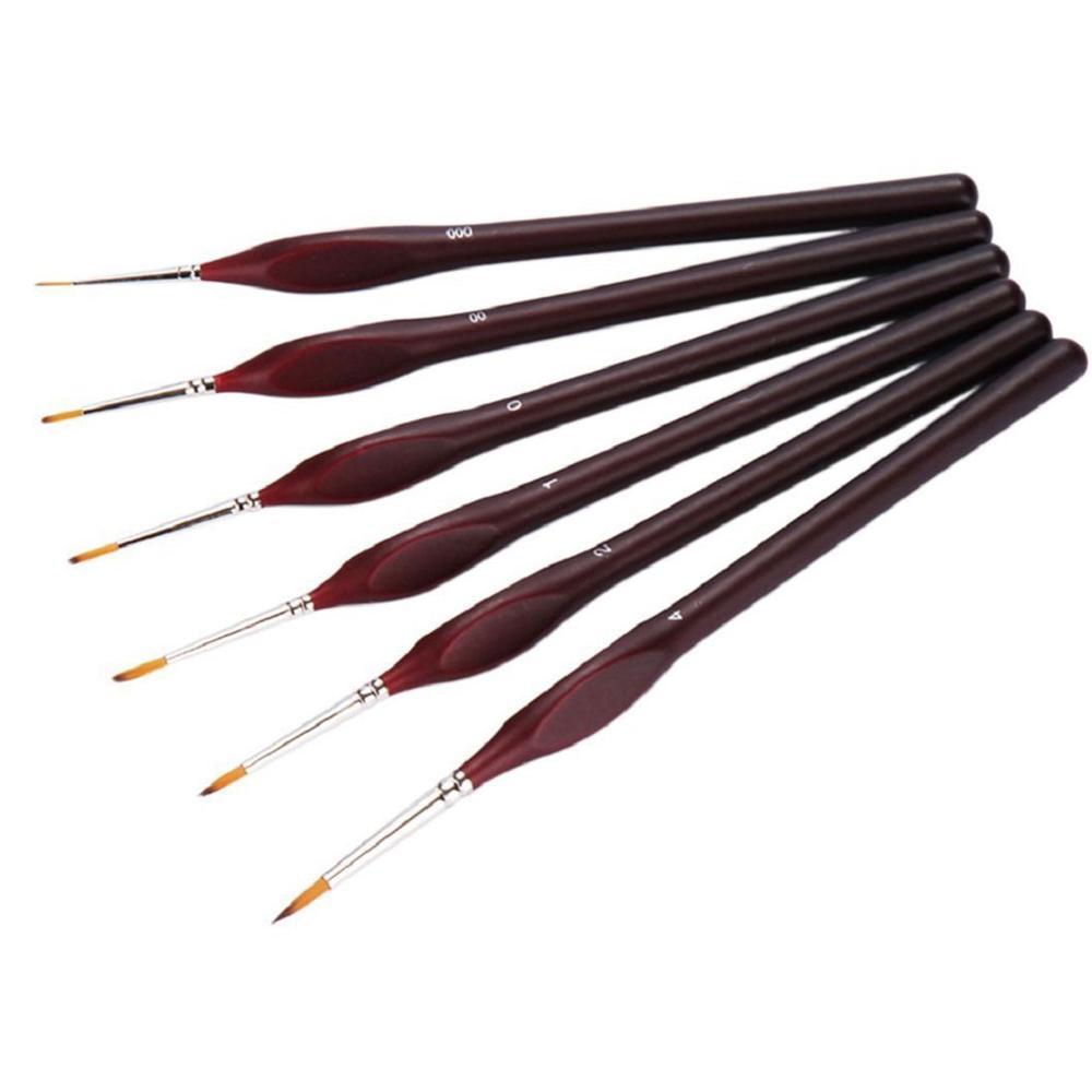 6Pcs/Set Paint By Numbers Brushes Extra Fine Detail